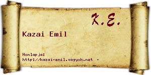 Kazai Emil névjegykártya